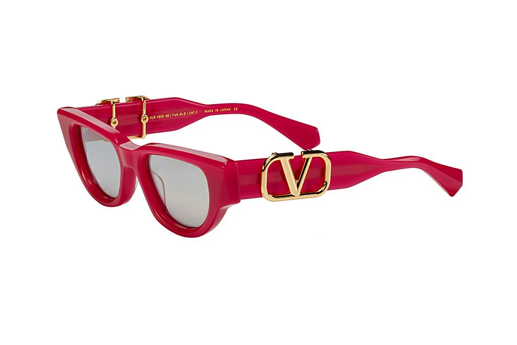 Valentino   VLS-103 C Medium Grey - Silver Flash Mirror - ARFucsia - White Gold w